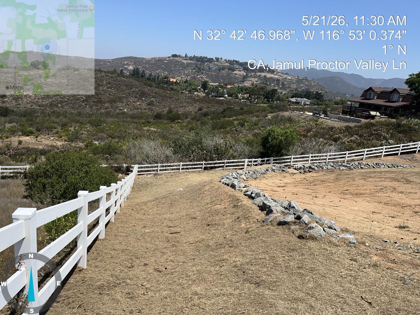 Jamul property after vegetation clearing