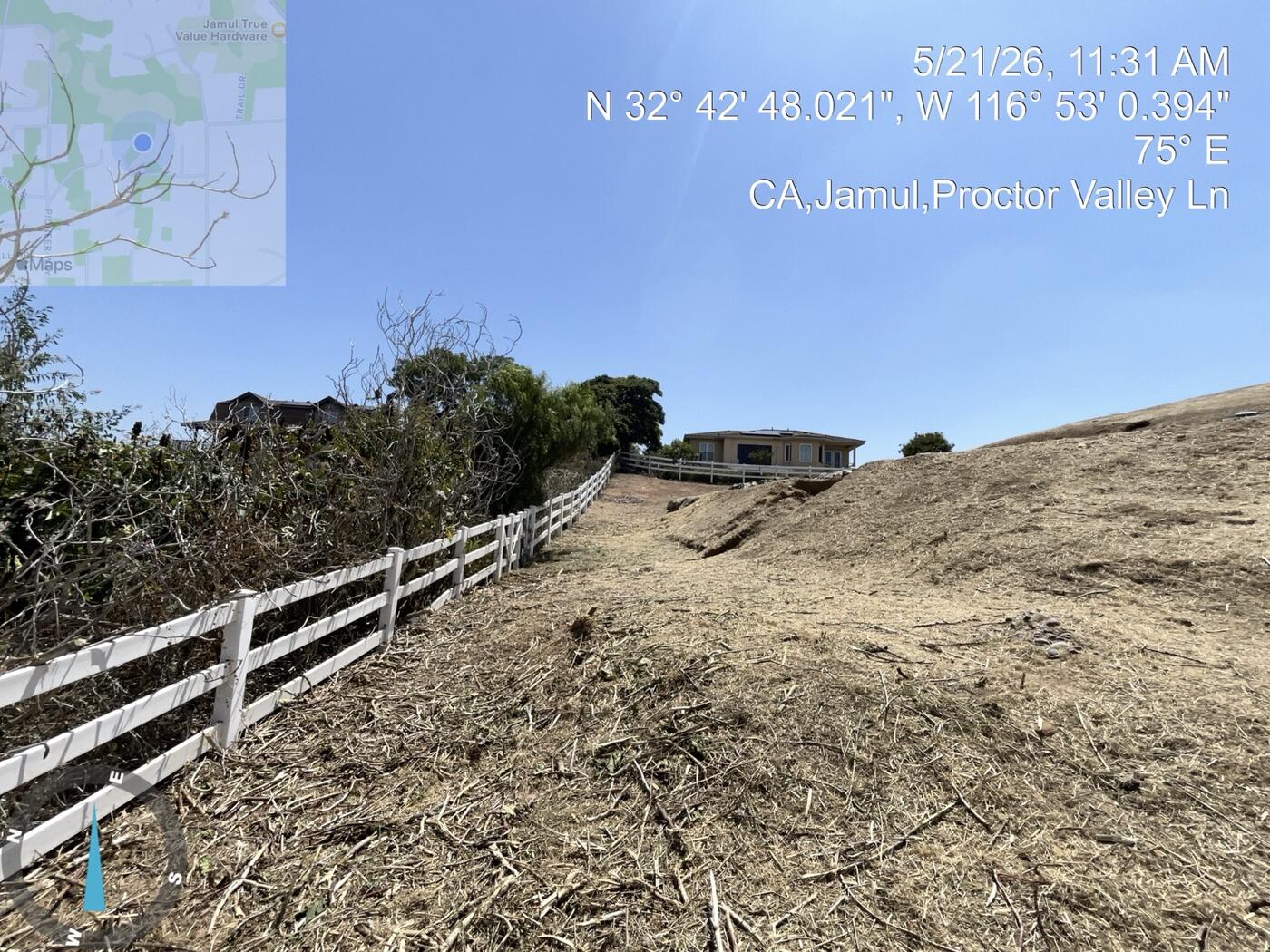 Cleared fence line in Jamul