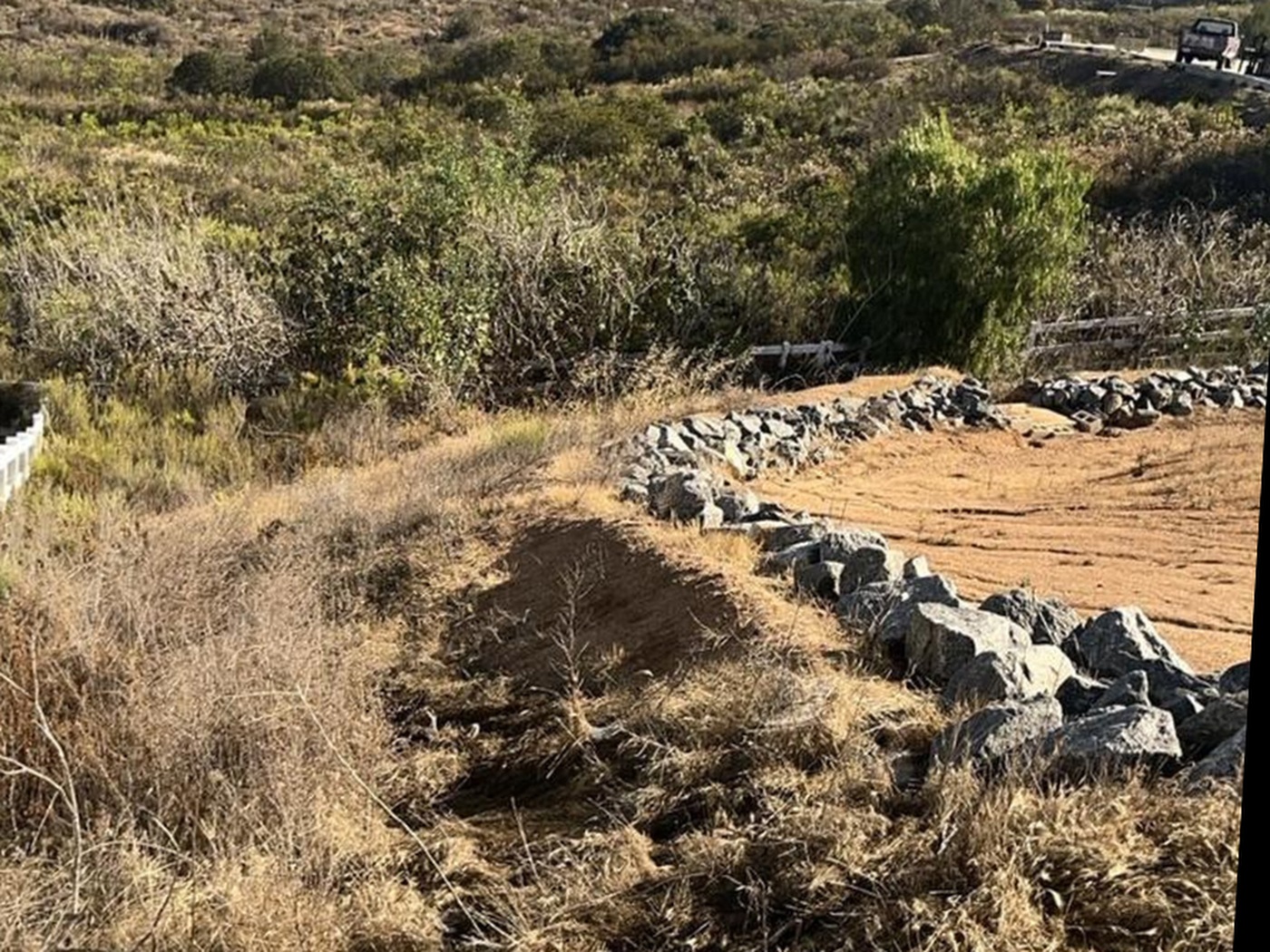Before weed abatement on a Jamul hillside property